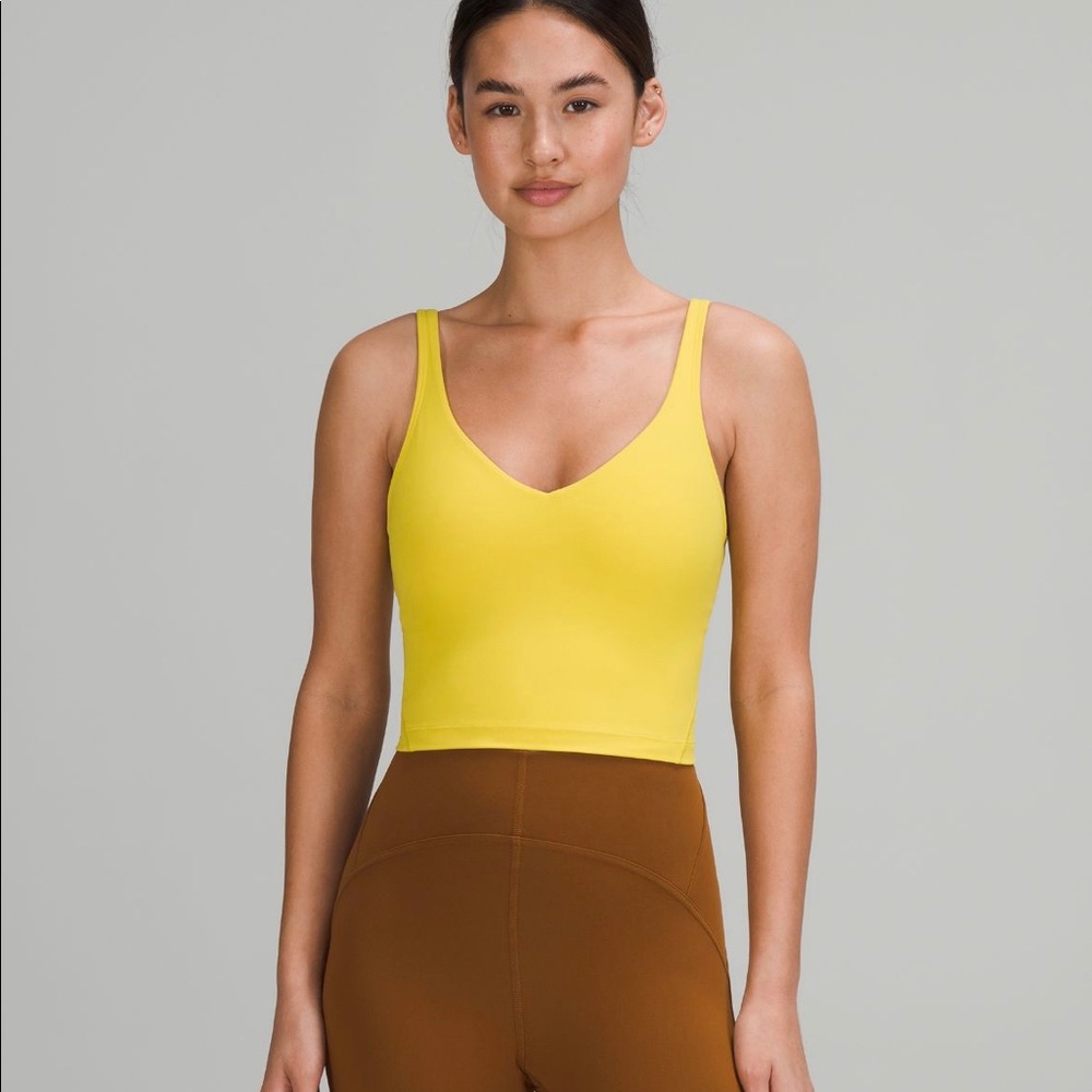 V-Neck Crop Tank Top - Yellow